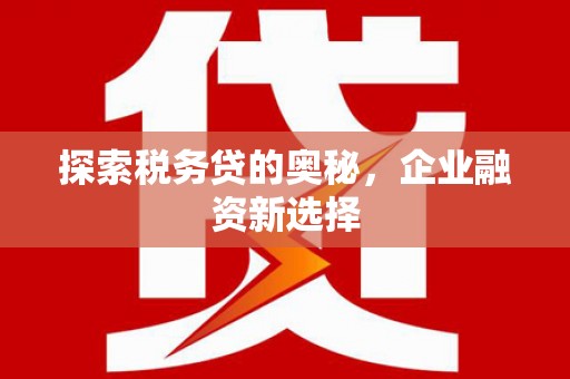 包头探索税务贷的奥秘，企业融资新选择