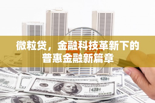 包头微粒贷，金融科技革新下的普惠金融新篇章