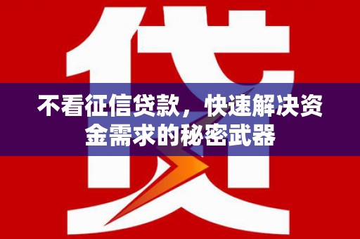 包头不看征信贷款，快速解决资金需求的秘密武器
